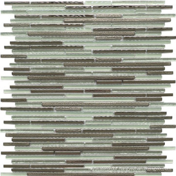 Long Strip Crystal Glass Electroplated Mosaic Tiles